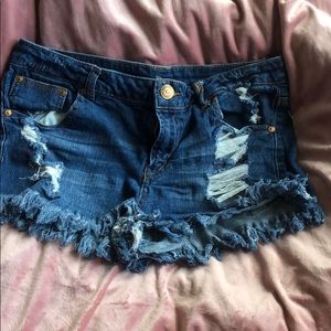 Dark wash shorts